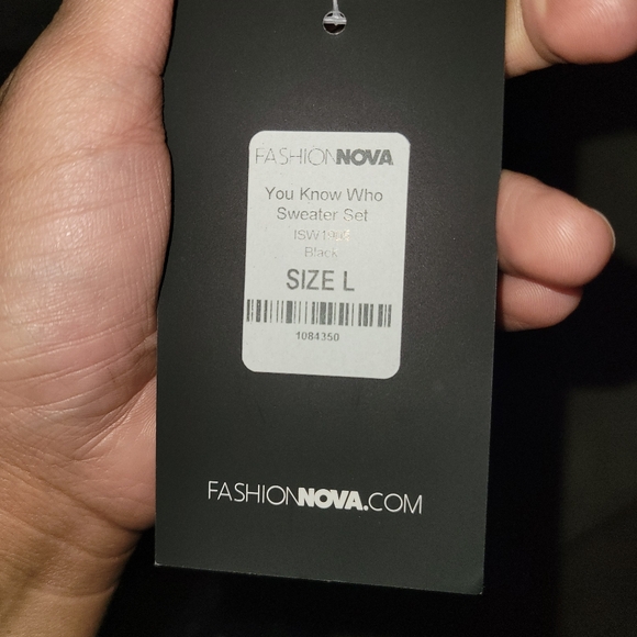 Dark grey almost black knit crop top and pant set - Picture 4 of 4